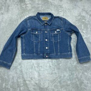 Calvin Klein Womens Denim Jacket XXL Classic Fit Button Front d0173